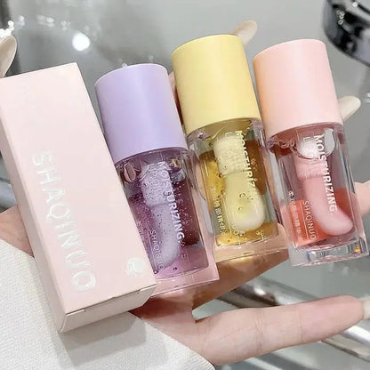 Transparent Water Gloss Jasmine Lemon Green Lip Oil Lasting Moisturizing Honey Lip Gloss Fading Lip Lines Lips Care Essence Oil upscaleclicks