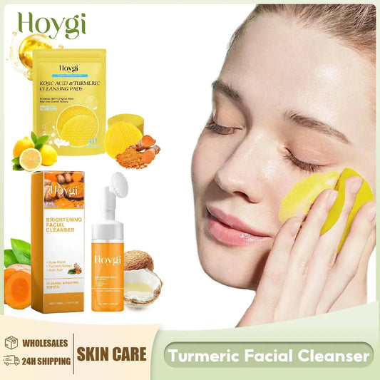 Turmeric Cleanser Dark Spot Remover Oil Control Facial Exfoliating Moisturizing Brightening Skin Care Kojic Acid Cleansing Pads upscaleclicks
