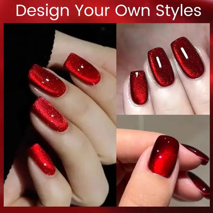 UR SUGAR 15ml 6 Colors Shine Red Winter Christmas Cat Magnetic Gel Nail Polish Sparkling Glitter Semi Permanent Soak Off UV Gel upscaleclicks