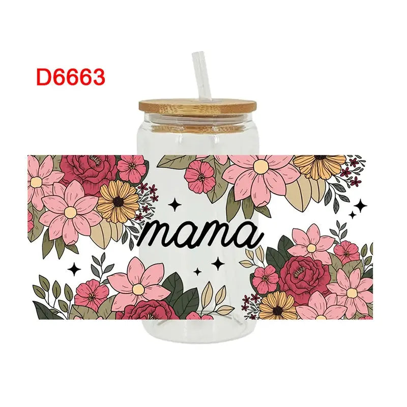 UV DTF Transfers Stickers, Cup Wraps, Flower Bee, Printed for DIY Glass, Ceramic Metal Leather, 3D, 16oz D6414 upscaleclicks