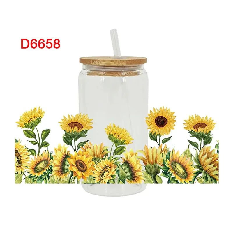 UV DTF Transfers Stickers, Cup Wraps, Flower Bee, Printed for DIY Glass, Ceramic Metal Leather, 3D, 16oz D6414 upscaleclicks