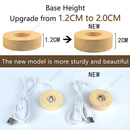 Unique 3D Crystal Ball Night Light Led Lamp Bedside Table Glowing Galaxy Lamp Saturn Planets Moon Children Birthday Gift Toy 5cm upscaleclicks