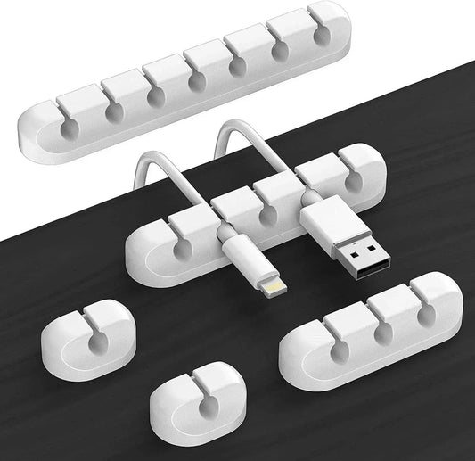 VIKEFON Cable Cord Wire Organizer Silicone USB Cable Winder Management Clips Self Adhesive for Mouse Keyboard Headset For iPhone upscaleclicks