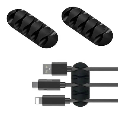 VIKEFON Cable Cord Wire Organizer Silicone USB Cable Winder Management Clips Self Adhesive for Mouse Keyboard Headset For iPhone upscaleclicks