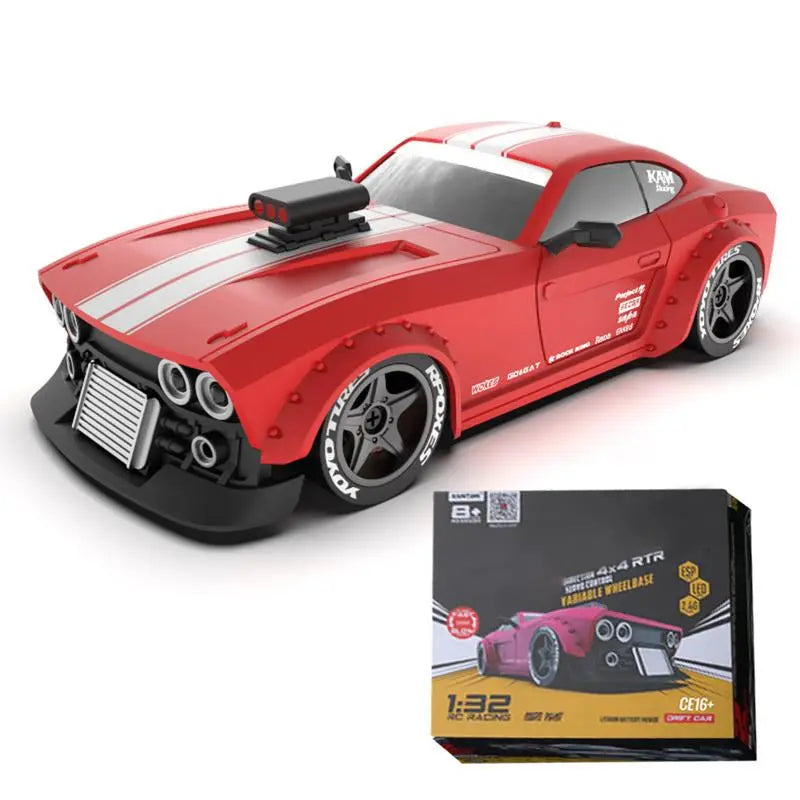 WOWOBONTOY KM3299 1/32 Mini RC Drift Car with Gyro and LED Headlights, 2.4G 4WD Full-Proportion RC Electric Mini Racing Drift Car Model for Boys and Girls