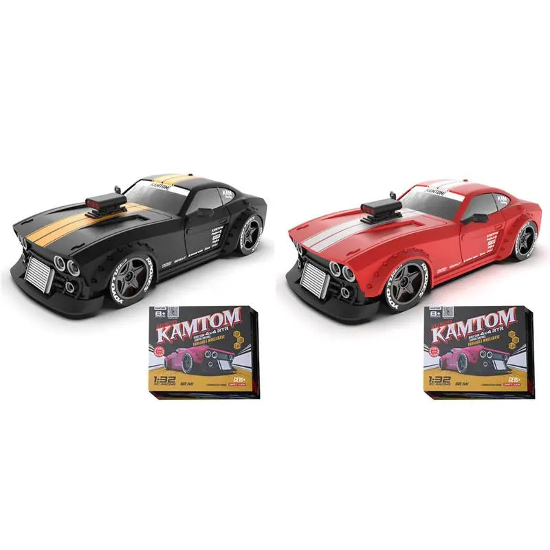 WOWOBONTOY KM3299 1/32 Mini RC Drift Car with Gyro and LED Headlights, 2.4G 4WD Full-Proportion RC Electric Mini Racing Drift Car Model for Boys and Girls