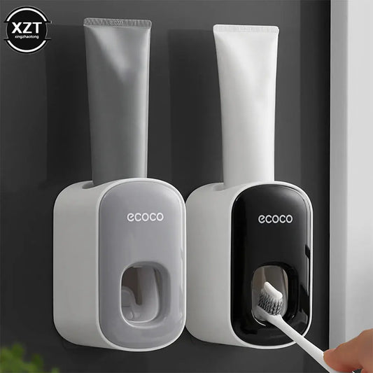 Wall Mount Automatic Toothpaste Dispenser Bathroom Accessories Set Toothpaste Squeezer Dispenser Bathroom Toothbrush Holder Tool upscaleclicks
