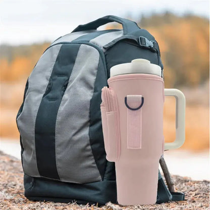 Water Bottle Carrier Bag with Phone Pocket for Stanley Cup 40 oz, Water Bottle Holder Adjustable Strap Stanley Cup Accessories upscaleclicks