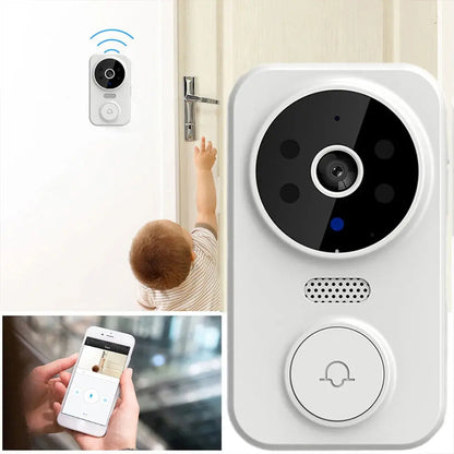 WiFi Video Doorbell Smart Home Door Bell Night Vision Wireless Visual Intercom Doorbell Two-Way Audio Visual Doorbell Monitoring upscaleclicks