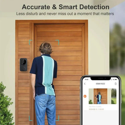 WiFi Video Doorbell Smart Home Door Bell Night Vision Wireless Visual Intercom Doorbell Two-Way Audio Visual Doorbell Monitoring upscaleclicks