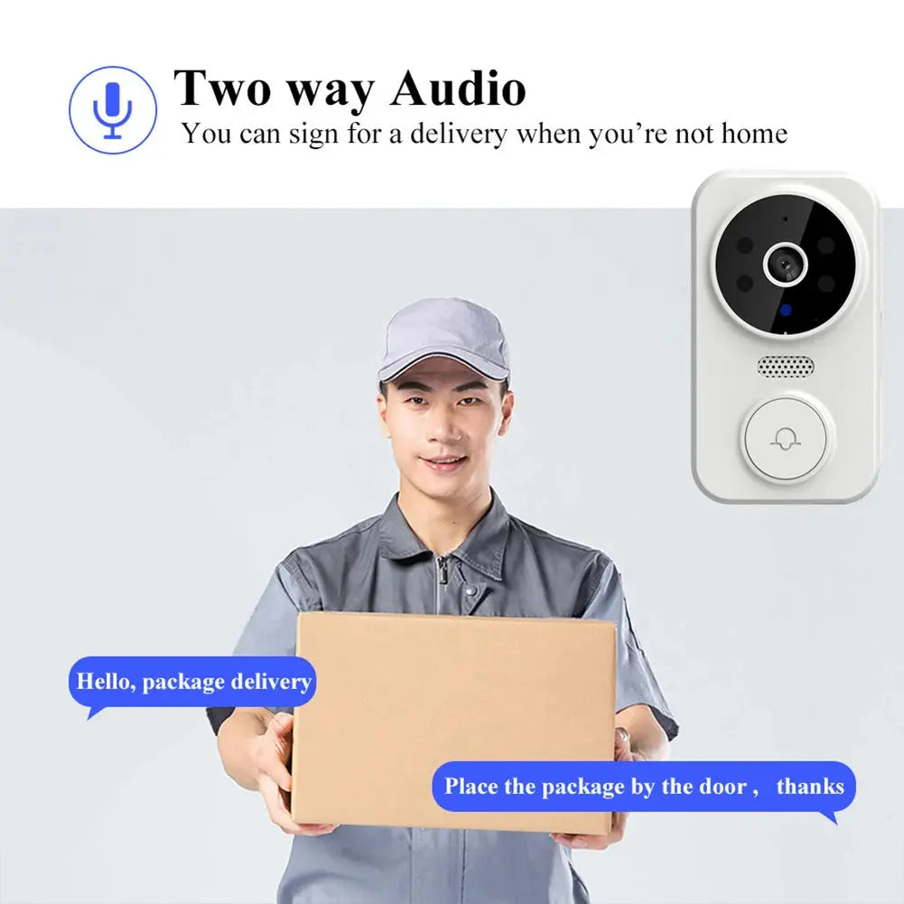 WiFi Video Doorbell Smart Home Door Bell Night Vision Wireless Visual Intercom Doorbell Two-Way Audio Visual Doorbell Monitoring upscaleclicks