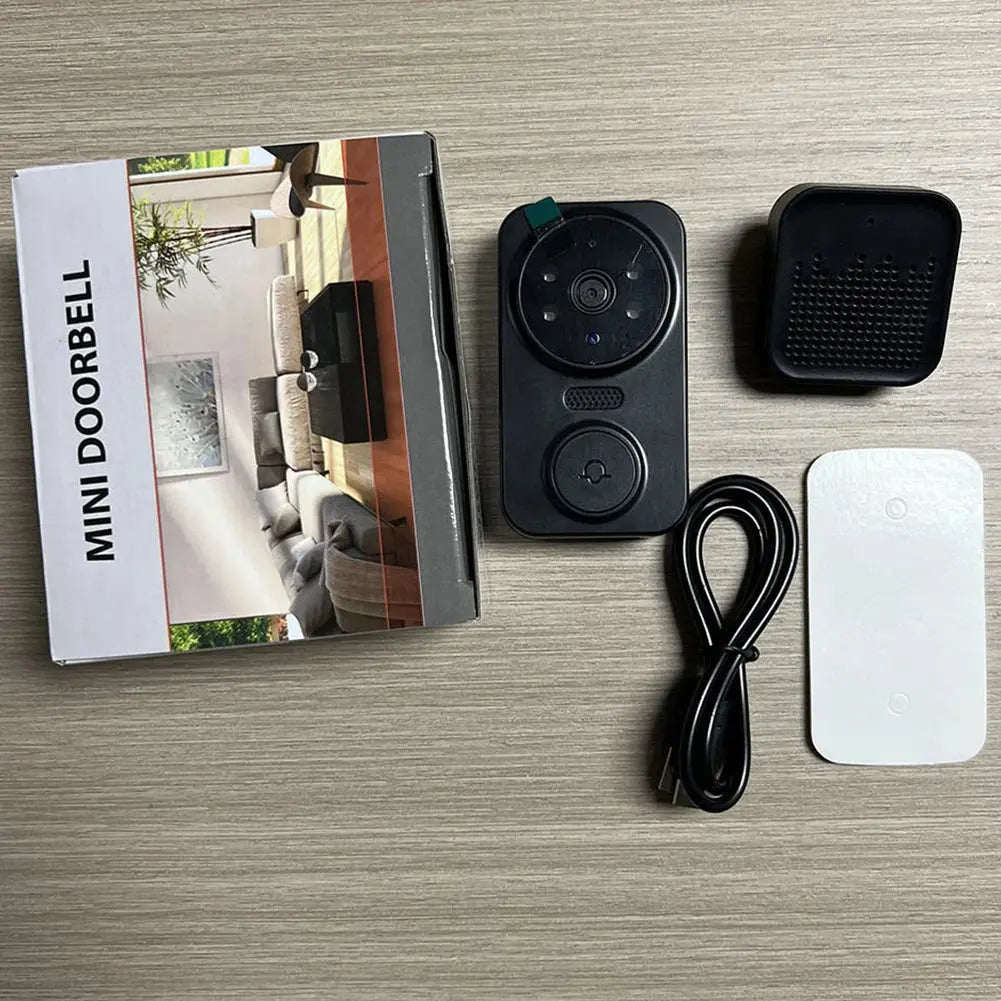 WiFi Video Doorbell Smart Home Door Bell Night Vision Wireless Visual Intercom Doorbell Two-Way Audio Visual Doorbell Monitoring upscaleclicks