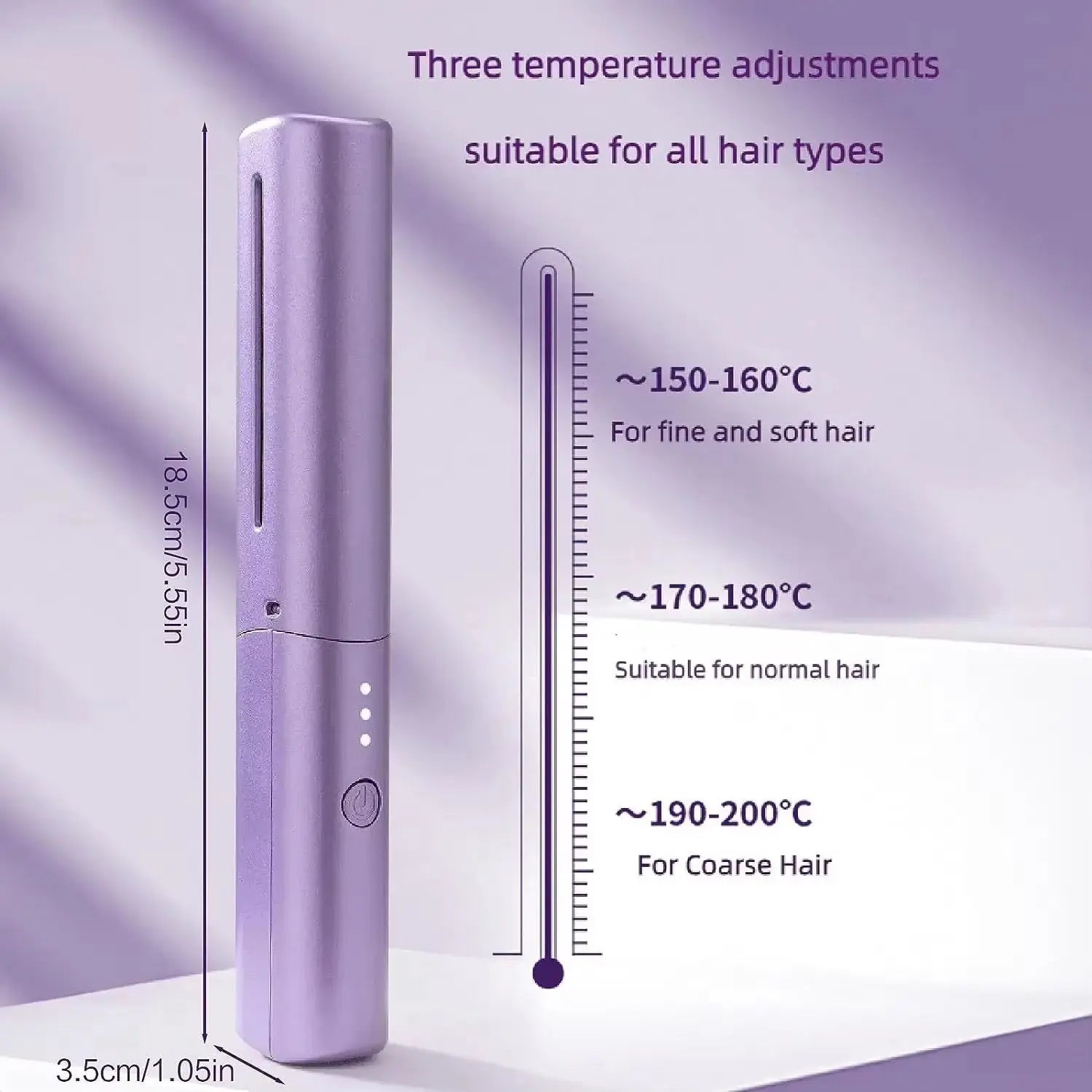 Wireless Hair Hot Comb Portable Mini USB Rechargeable Hair Straightener Fast Heating Hair Straightening Styling Tool