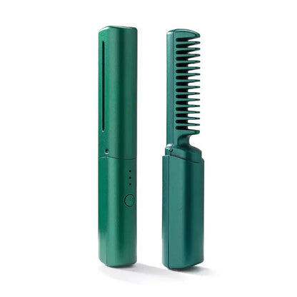 Wireless Hair Hot Comb Portable Mini USB Rechargeable Hair Straightener Fast Heating Hair Straightening Styling Tool