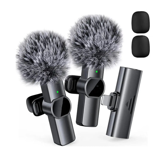 Wireless Lavalier Microphone for Cell Phone Noise Reduction Portable Audio Video Live Interview Recording For iPhone Type C Mic upscaleclicks