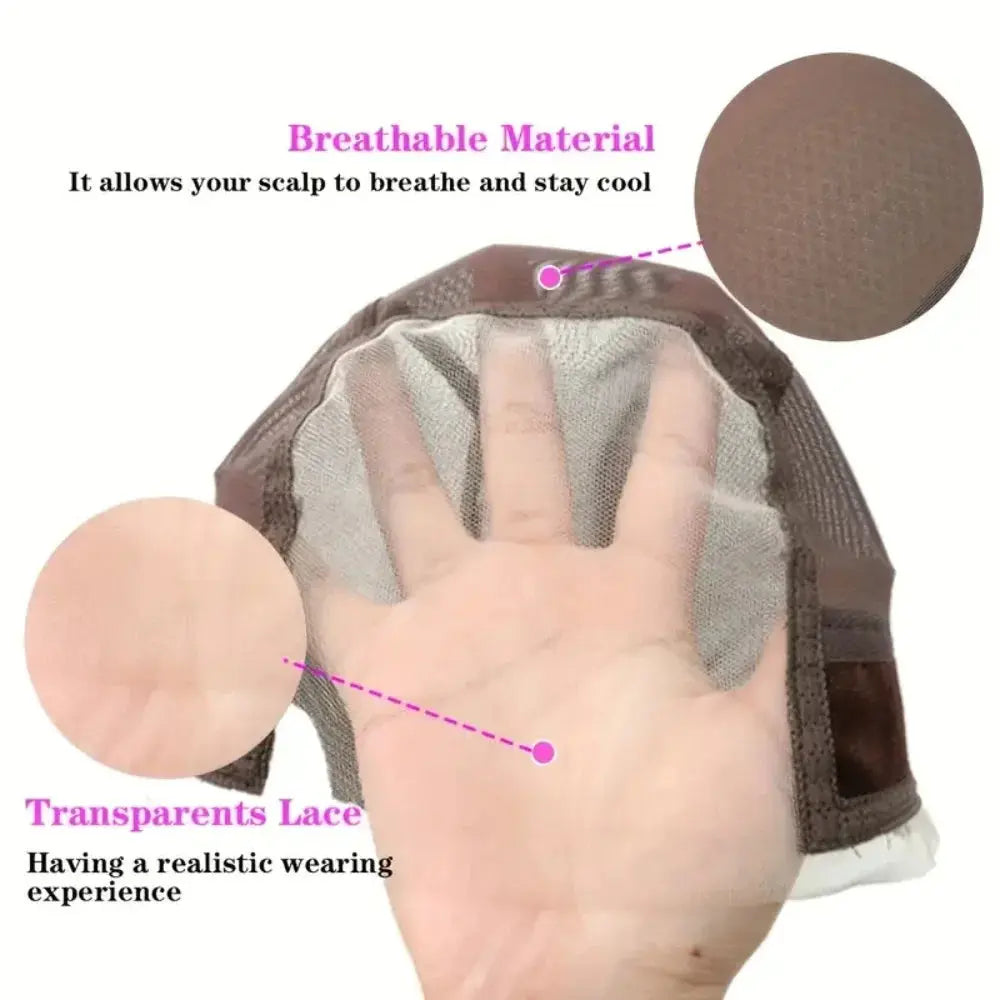 Women Lace Wig Adjustable Grip Cap Wig Caps for Non Slip with Ear-Cutouts Adjustable Velcro Headband,Gift of bandage and brushe upscaleclicks