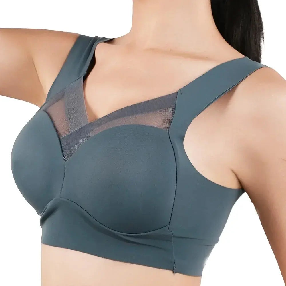Women Push Up Bra Sexy Bras Sports Brassiere Lace Splicing Pespective Bralette V Neck Intimates Lingerie Large Size Fitness Vest upscaleclicks