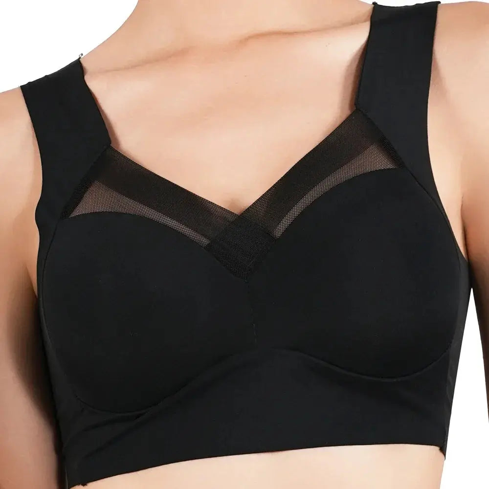 Women Push Up Bra Sexy Bras Sports Brassiere Lace Splicing Pespective Bralette V Neck Intimates Lingerie Large Size Fitness Vest upscaleclicks