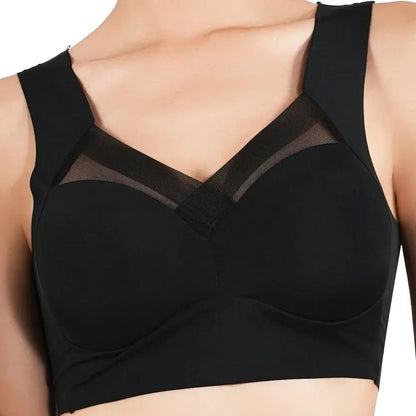 Women Push Up Bra Sexy Bras Sports Brassiere Lace Splicing Pespective Bralette V Neck Intimates Lingerie Large Size Fitness Vest upscaleclicks