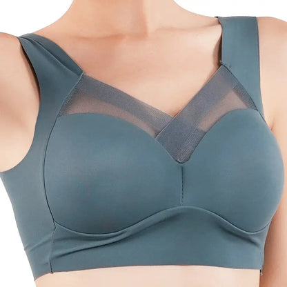 Women Push Up Bra Sexy Bras Sports Brassiere Lace Splicing Pespective Bralette V Neck Intimates Lingerie Large Size Fitness Vest upscaleclicks