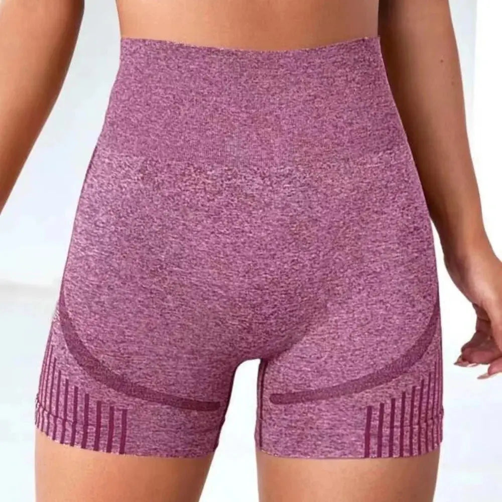 Women Seamless Sports Yoga Shorts High-Waist  Workout Impact Gym Clothes Jogging  Push-Up Scrunch Butt Yoga Shorts holes upscaleclicks