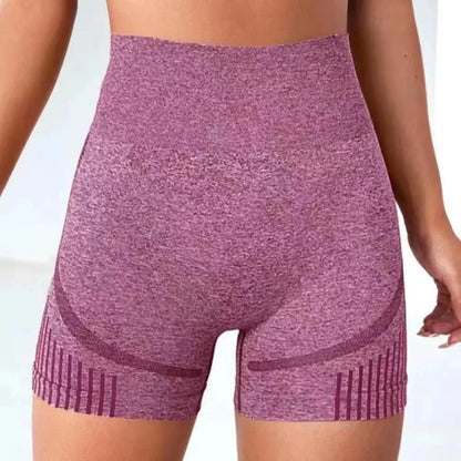 Women Seamless Sports Yoga Shorts High-Waist  Workout Impact Gym Clothes Jogging  Push-Up Scrunch Butt Yoga Shorts holes upscaleclicks