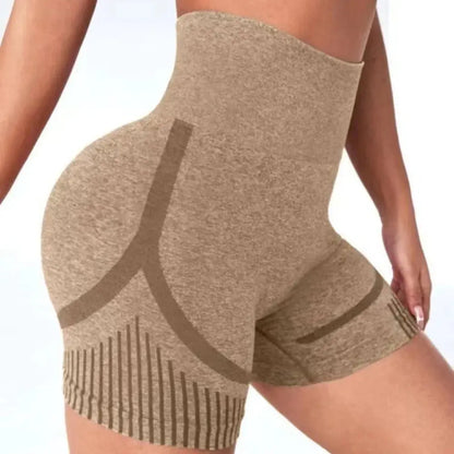 Women Seamless Sports Yoga Shorts High-Waist  Workout Impact Gym Clothes Jogging  Push-Up Scrunch Butt Yoga Shorts holes upscaleclicks