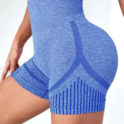 Women Seamless Sports Yoga Shorts High-Waist  Workout Impact Gym Clothes Jogging  Push-Up Scrunch Butt Yoga Shorts holes upscaleclicks