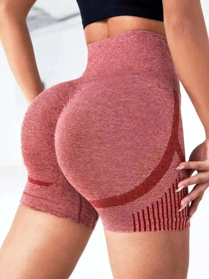 Women Seamless Sports Yoga Shorts High-Waist  Workout Impact Gym Clothes Jogging  Push-Up Scrunch Butt Yoga Shorts holes upscaleclicks