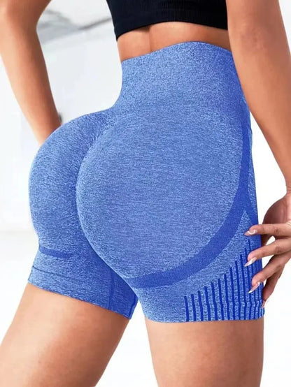 Women Seamless Sports Yoga Shorts High-Waist  Workout Impact Gym Clothes Jogging  Push-Up Scrunch Butt Yoga Shorts holes upscaleclicks