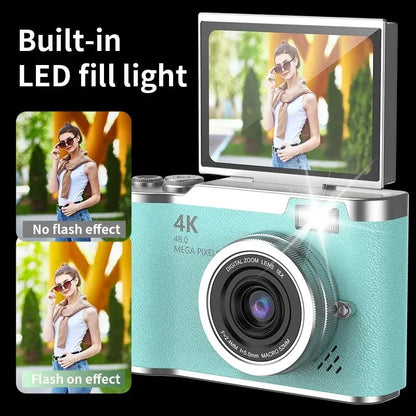 Xiaomi 4k CCD 8X Digital Zoom Student Digital Camera 48MP Portable Digital Photography Camera 180° Flip Screen Selfie Camera upscaleclicks