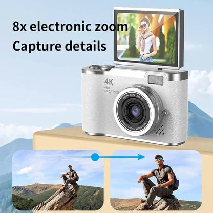 Xiaomi 4k CCD 8X Digital Zoom Student Digital Camera 48MP Portable Digital Photography Camera 180° Flip Screen Selfie Camera upscaleclicks