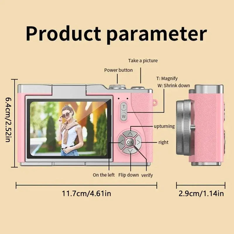Xiaomi 4k CCD 8X Digital Zoom Student Digital Camera 48MP Portable Digital Photography Camera 180° Flip Screen Selfie Camera upscaleclicks