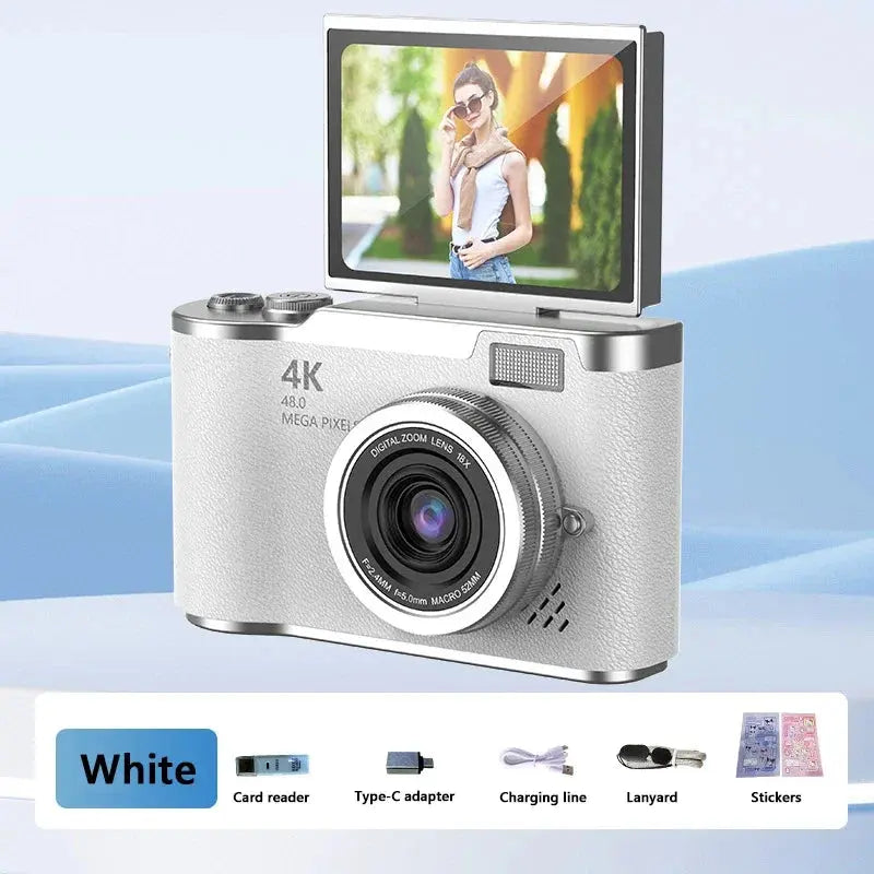 Xiaomi 4k CCD 8X Digital Zoom Student Digital Camera 48MP Portable Digital Photography Camera 180° Flip Screen Selfie Camera upscaleclicks