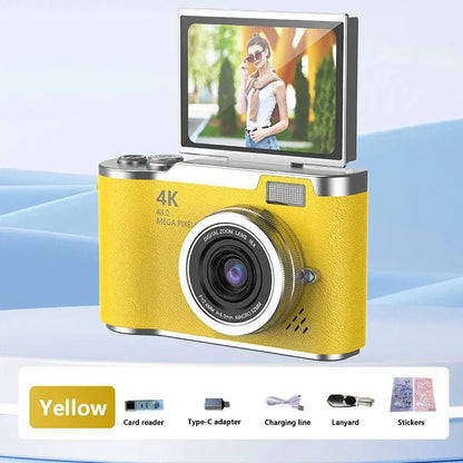 Xiaomi 4k CCD 8X Digital Zoom Student Digital Camera 48MP Portable Digital Photography Camera 180° Flip Screen Selfie Camera upscaleclicks