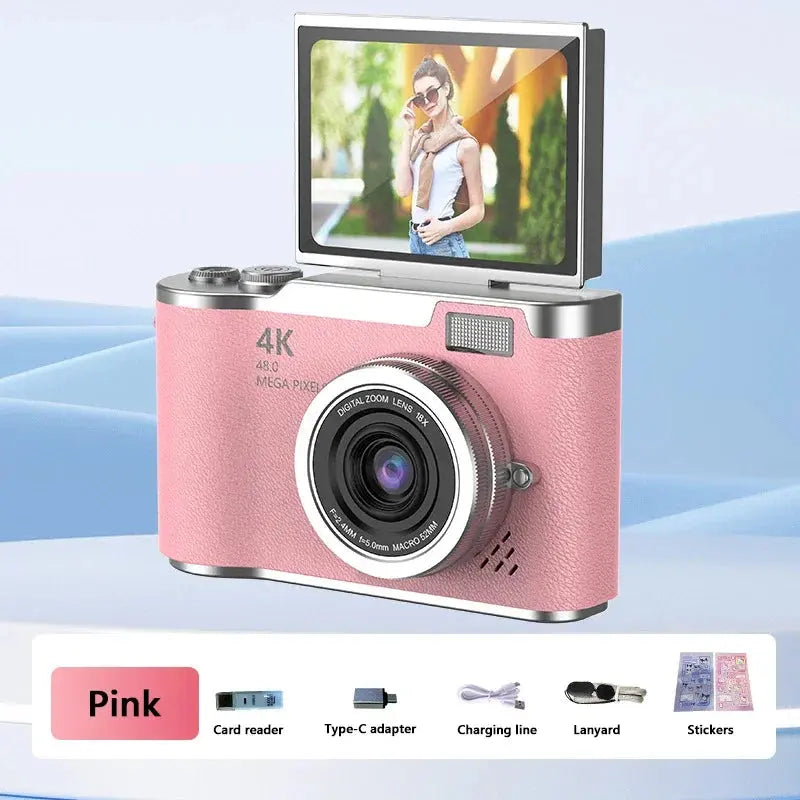 Xiaomi 4k CCD 8X Digital Zoom Student Digital Camera 48MP Portable Digital Photography Camera 180° Flip Screen Selfie Camera upscaleclicks