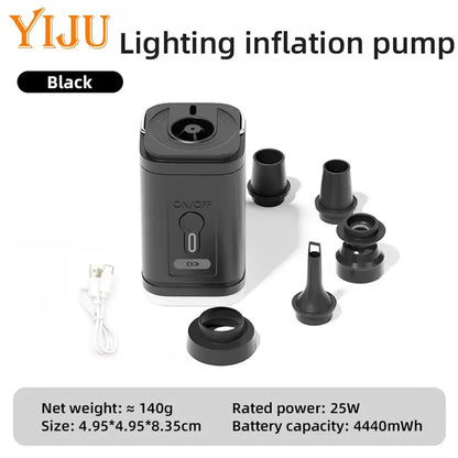 YIJU Wireless Inflation Pump Portable Outdoor Mini Air Compressor Air Cushion Bed Swim ring Multi function Air Pump upscaleclicks