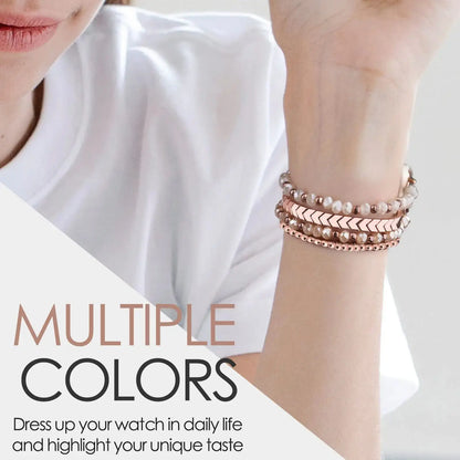 for Samsung Galaxy Watch 6/5/4 40/44mm Bands/Active 2 Watch 4 42/46mm Band Women, 20mm Handmade Fashion  Elastic Crystal Beads upscaleclicks