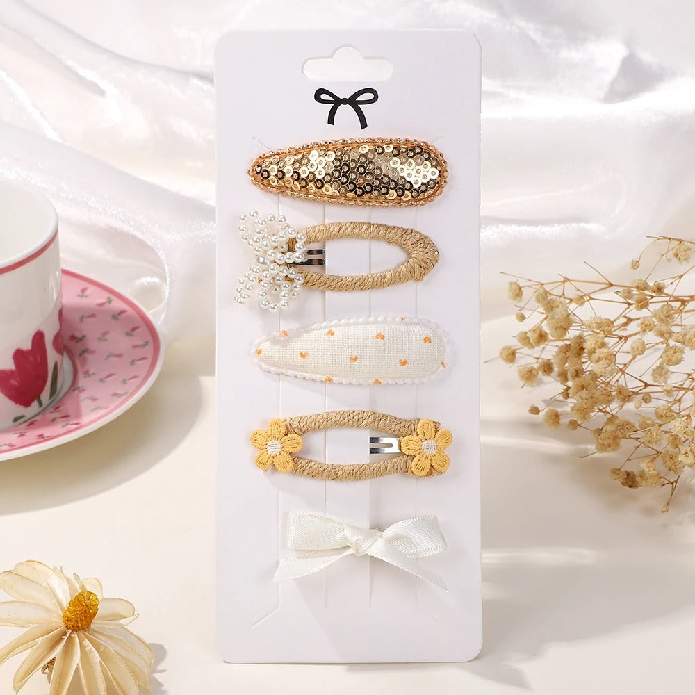 5Pcs BB Clips Set for Children Hair Accessories Sweet Hair bangs