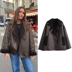 MUJER 2025 Woman Thick Faux Leather Jackets for Women Autumn