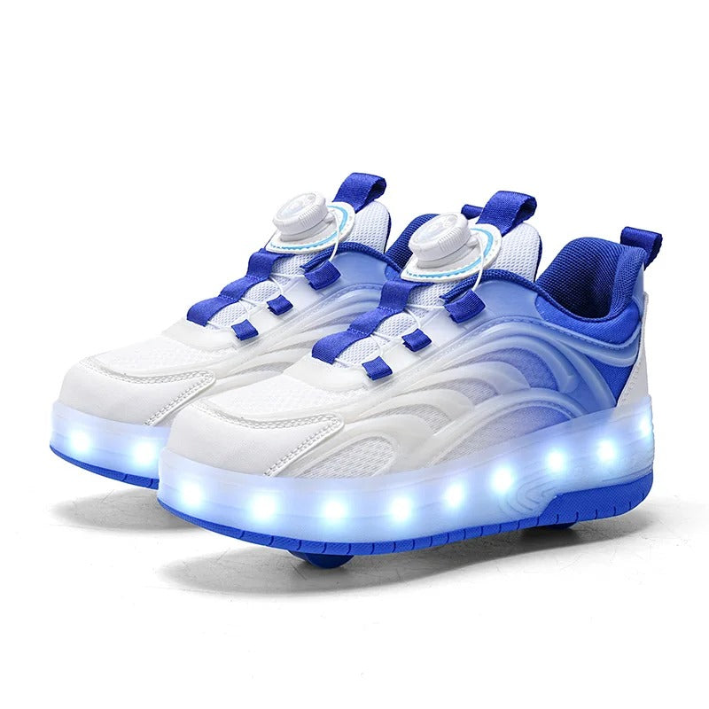 Two Wheels Children's Led Light Roller Skate Shoes For Kids Boys Girls
