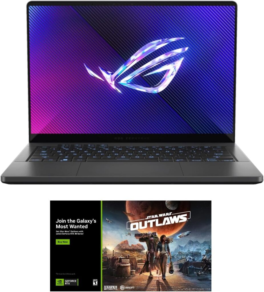 EXCaliberPC [2024] ASUS ROG Zephyrus G14 GA403UI-XS96 (AMD Ryzen 9 8945HS, 32GB RAM, 1TB NVMe SSD, NVIDIA GeForce RTX 4070, 14" 120Hz OLED, Windows 11 Pro) Gaming Laptop - Eclipse Grey