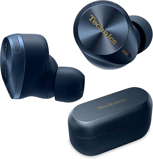 Technics Premium Hi-Fi True Wireless Bluetooth Earbuds with Advanced Noise Cancelling, 3 Device Multipoint Connectivity, Wireless Charging, Hi-Res Audio + Enhanced Calling - EAH-AZ80-A (Midnight Blue)